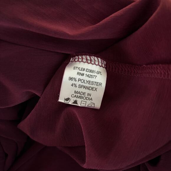 Iris Maroon Red Maxi Semi-Formal Long Dress Size 1X Maxi V-Neck Stretch XL - Picture 9 of 9